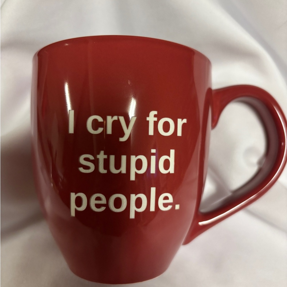 Humorous Red Mug with Quote